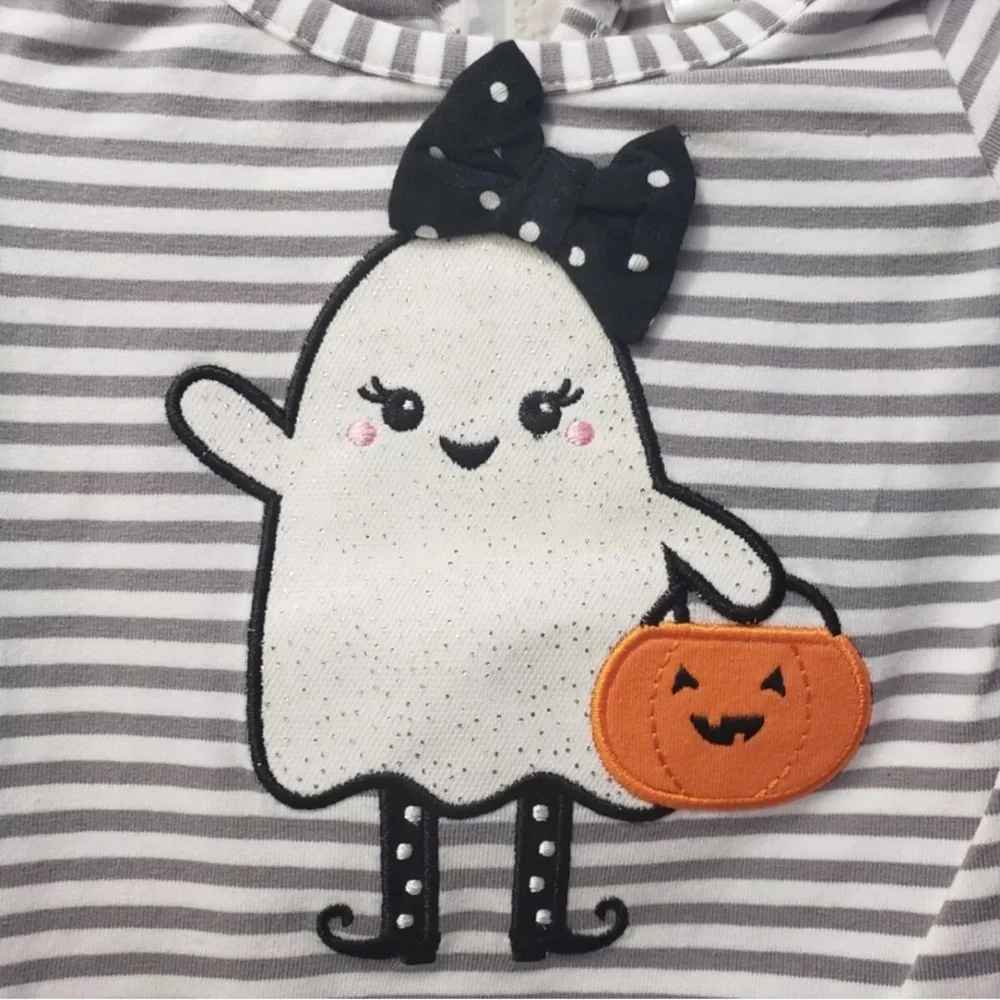 Ghost - Counting Daisies Girl's Baby’s Halloween 2 Piece Long Sleeve & Pant Set